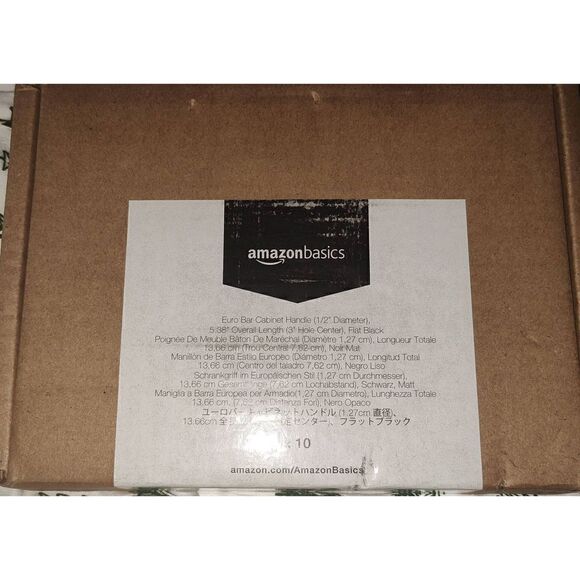 Amazon Basics Euro Bar Cabinet Handle .5" Diameter 5.38 inch Length 3" hole cent - Picture 2 of 3